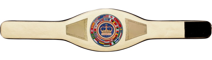 CHAMPIONSHIP BELT PROFLAG2/FLAG/G/BLUECRWN - VARIETY OF LEATHER COLOURS AVAILABLE